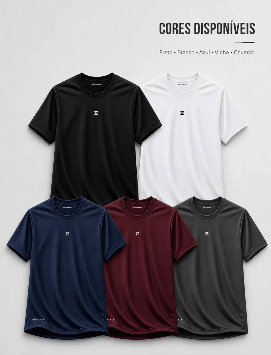 Kit 4 Camisetas Masculina Academia Dry Fit Corrida Esportiva - Imagem 6