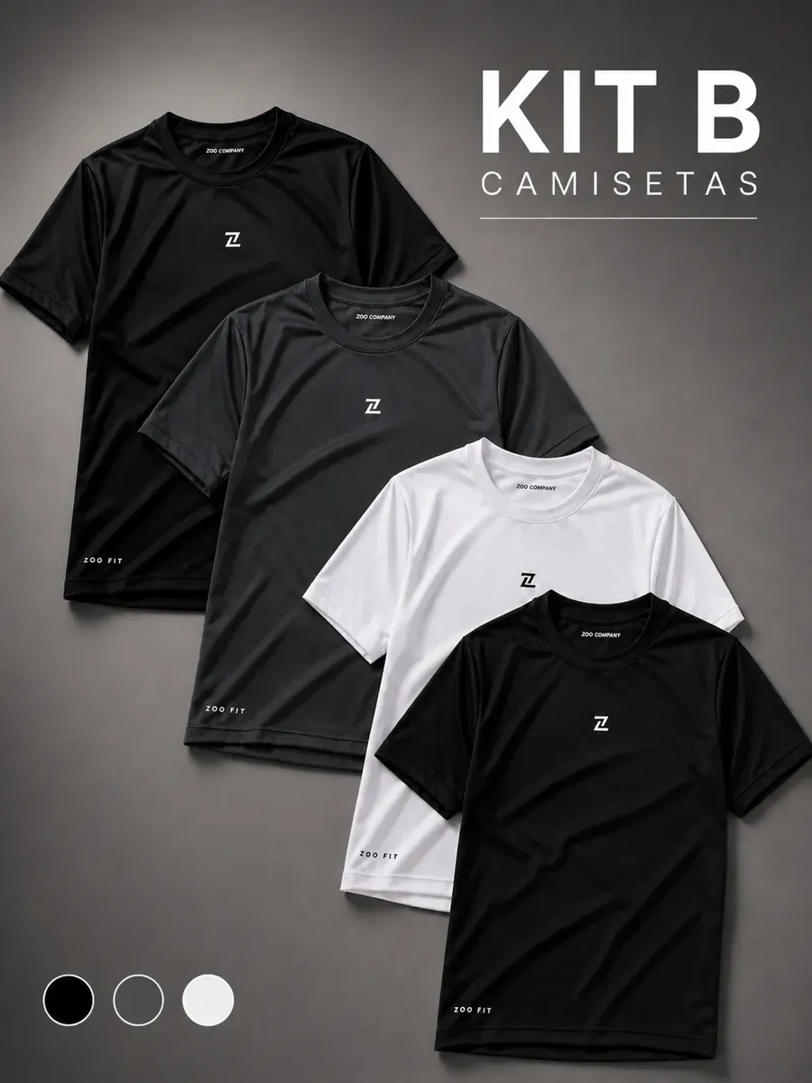 Kit 4 Camisetas Masculina Academia Dry Fit Corrida Esportiva