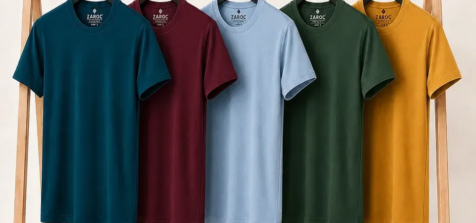 Kit 5 Camisetas Masculinas Slim Básicas Coloridas Premium